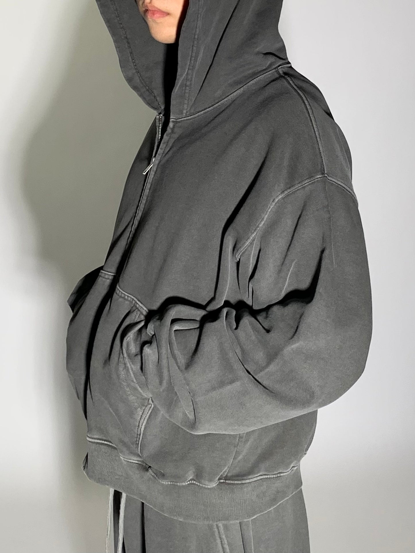 WASHED CROP ZIP UP