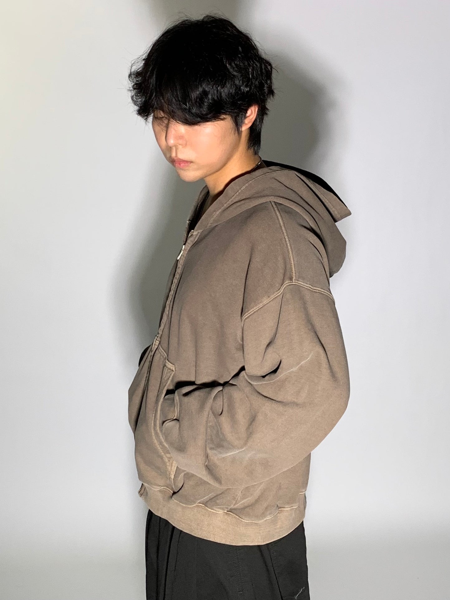 WASHED CROP ZIP UP