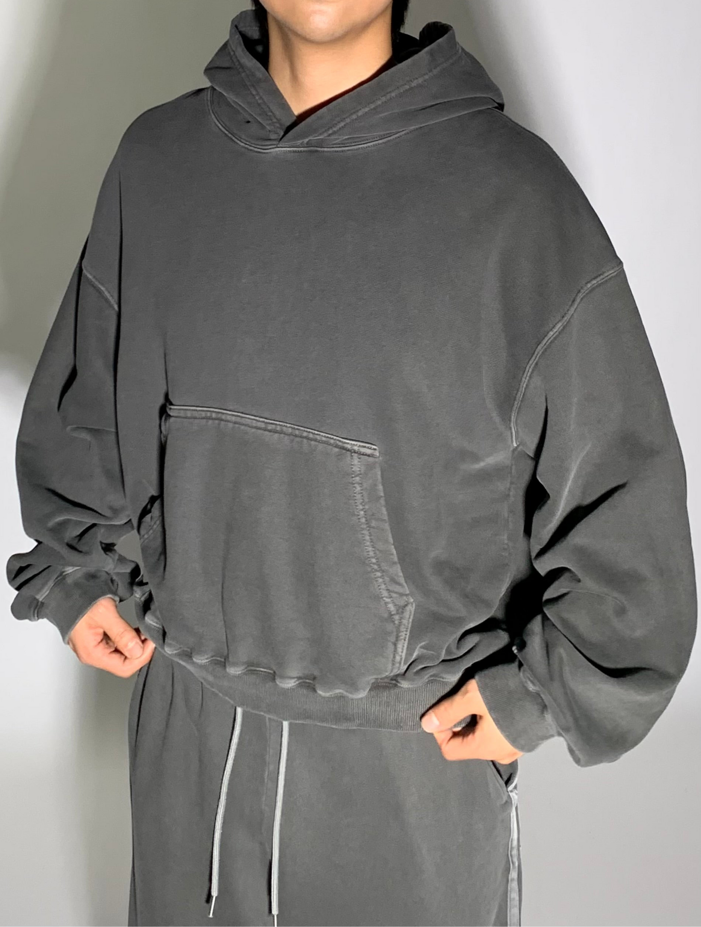 WASHED CROP HOODIE