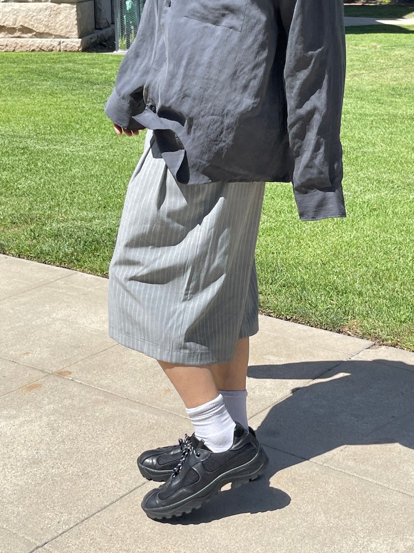 STRIPE BERMUDA PANTS (BELT SET)