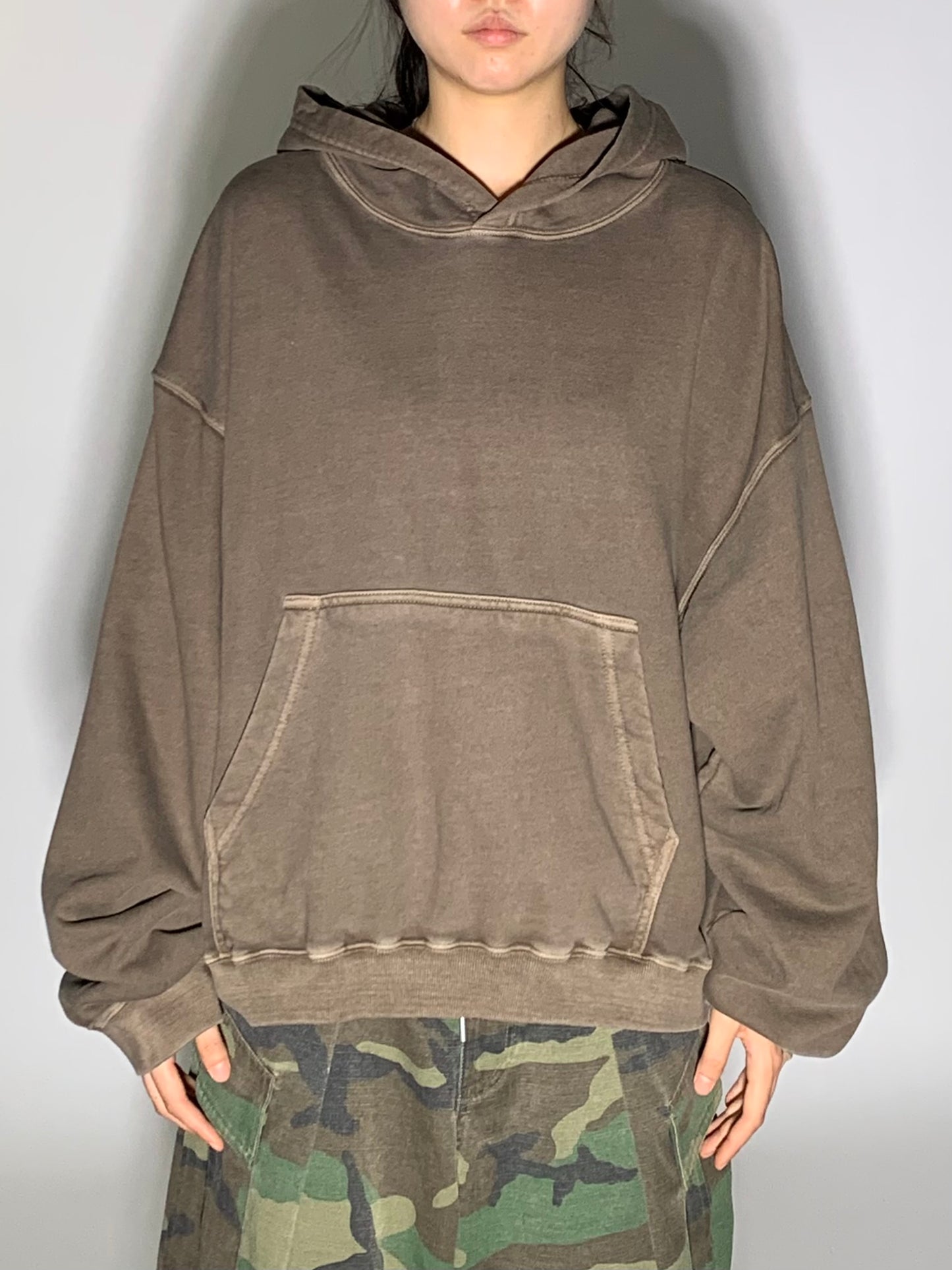 WASHED CROP HOODIE