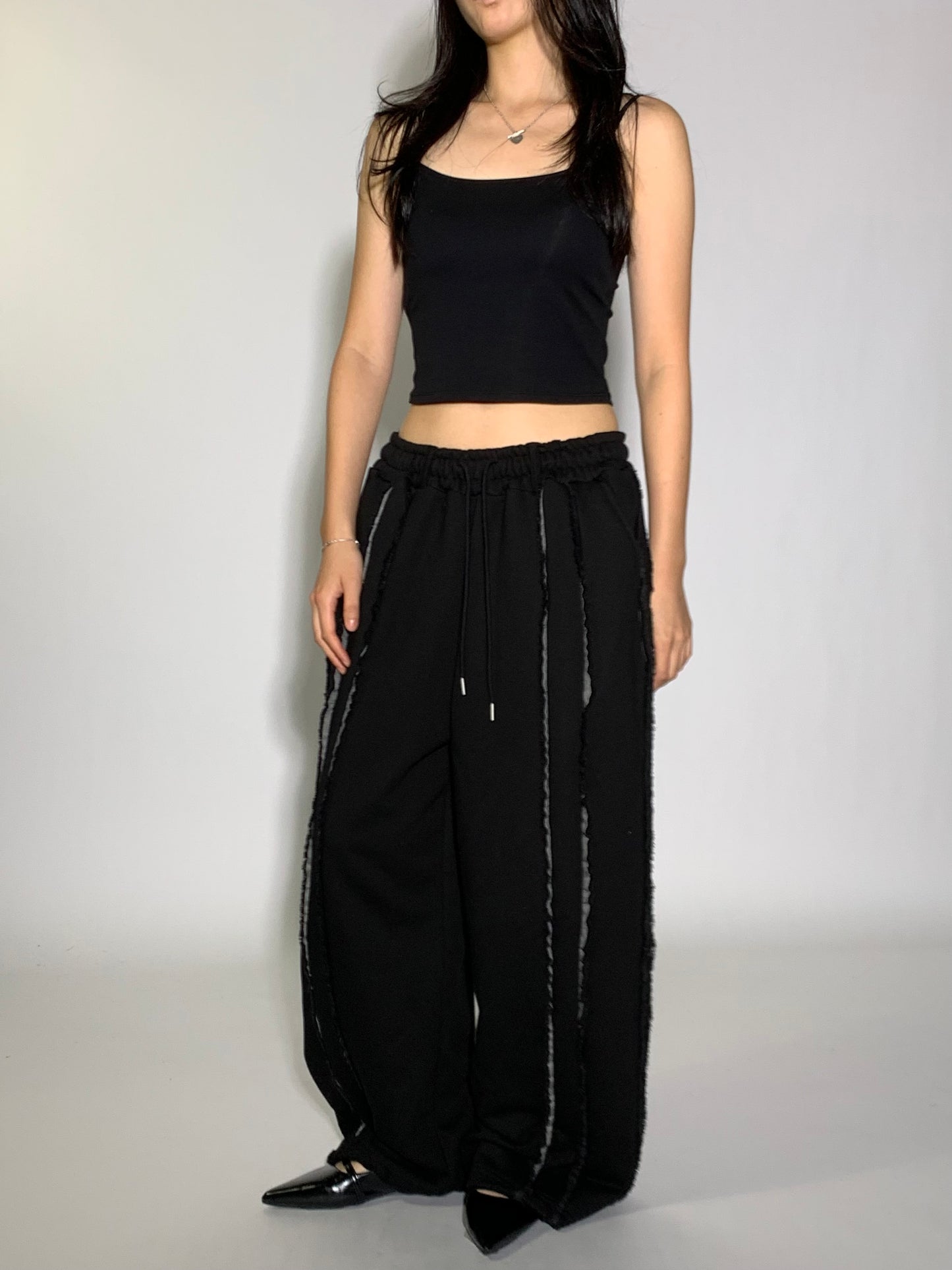 DENIM LAYER SWEATPANTS