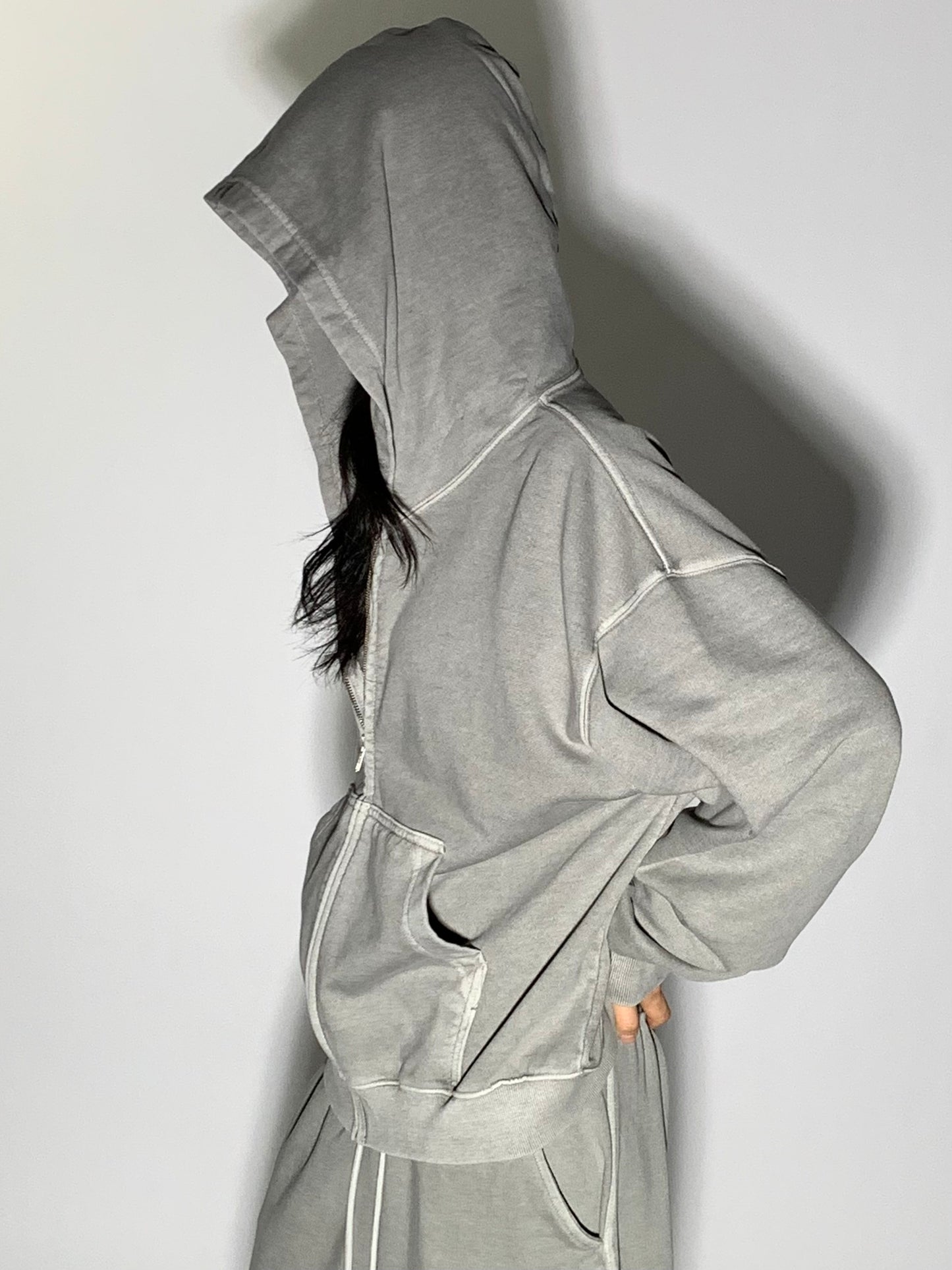 WASHED CROP ZIP UP