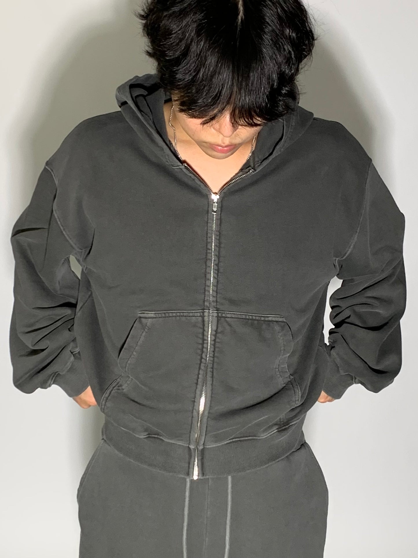 WASHED CROP ZIP UP