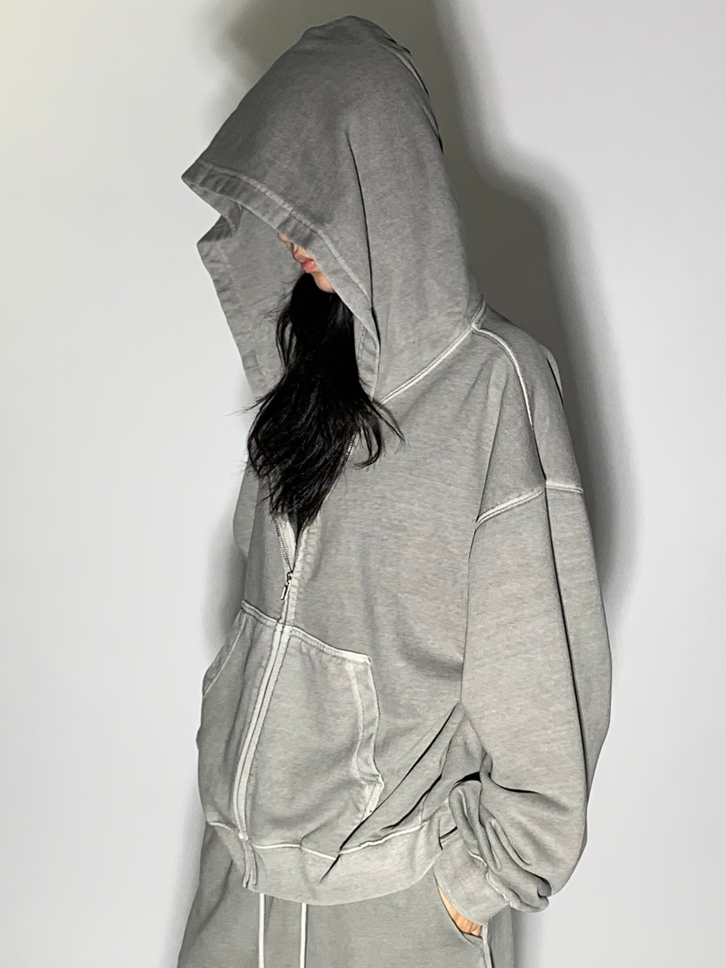 WASHED CROP ZIP UP