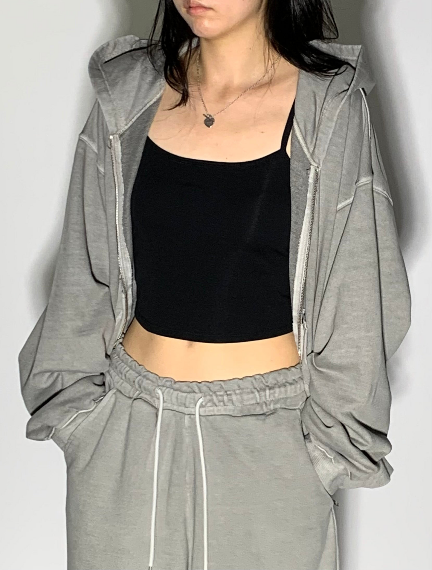 WASHED CROP ZIP UP