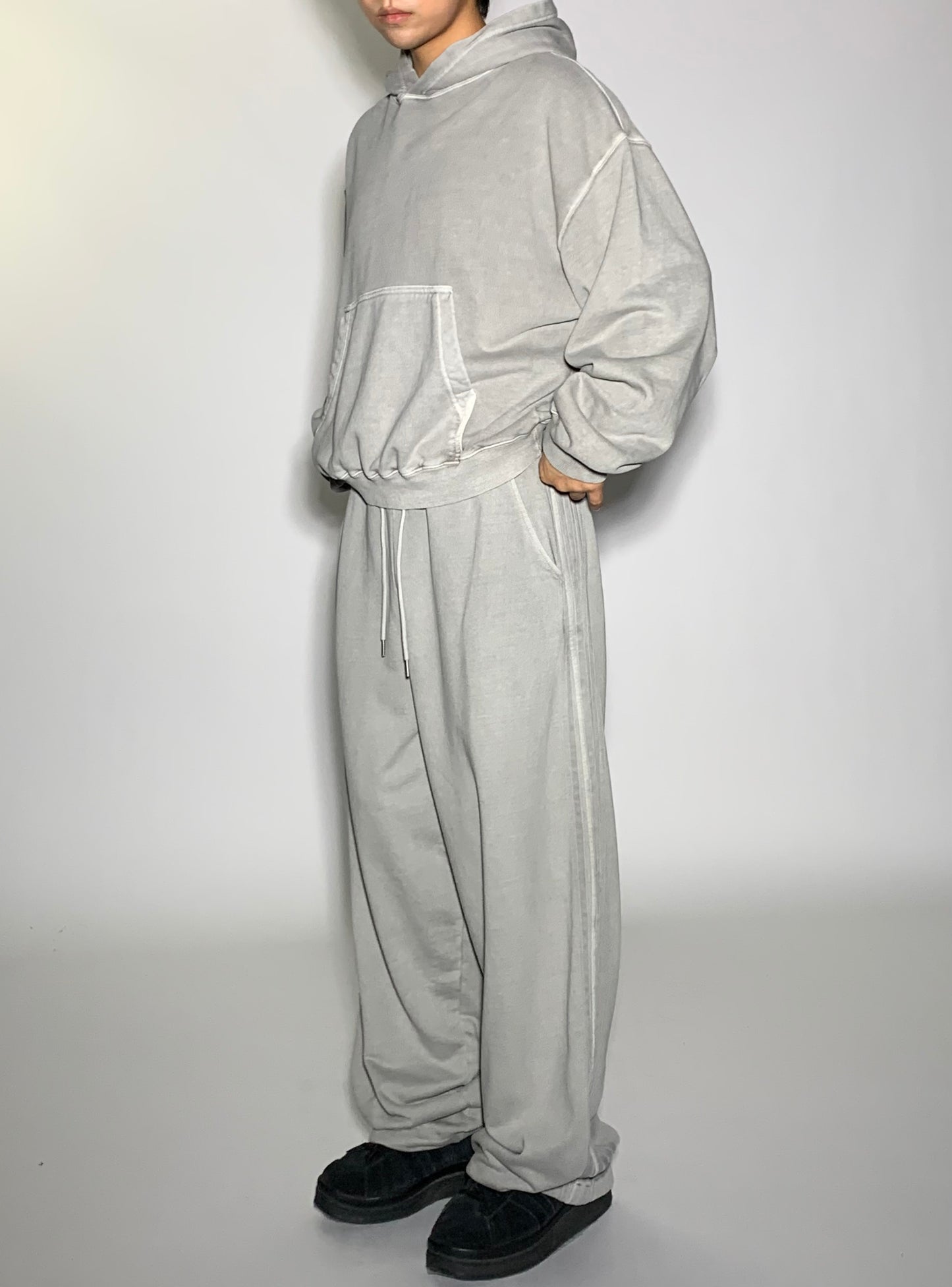 WASHED CROP HOODIE