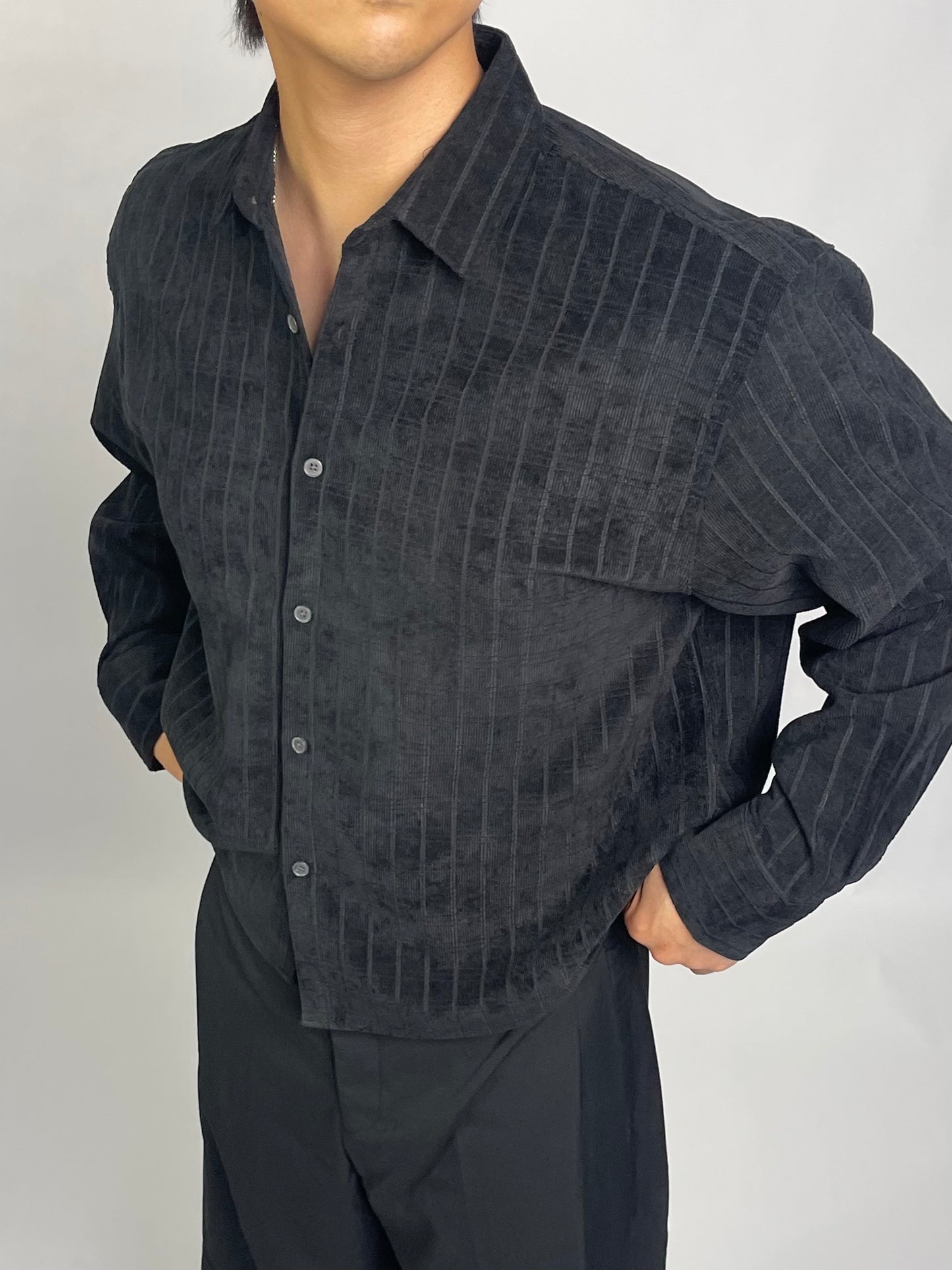 CORDUROY CROP SHIRT