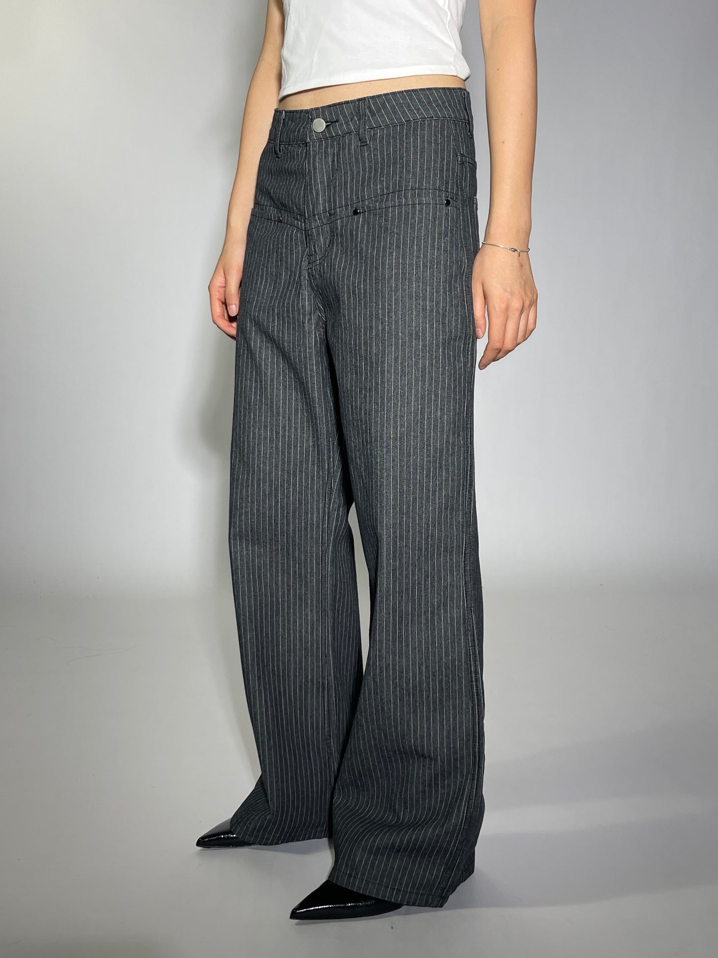 STRIPE SEMI FLARE PANTS
