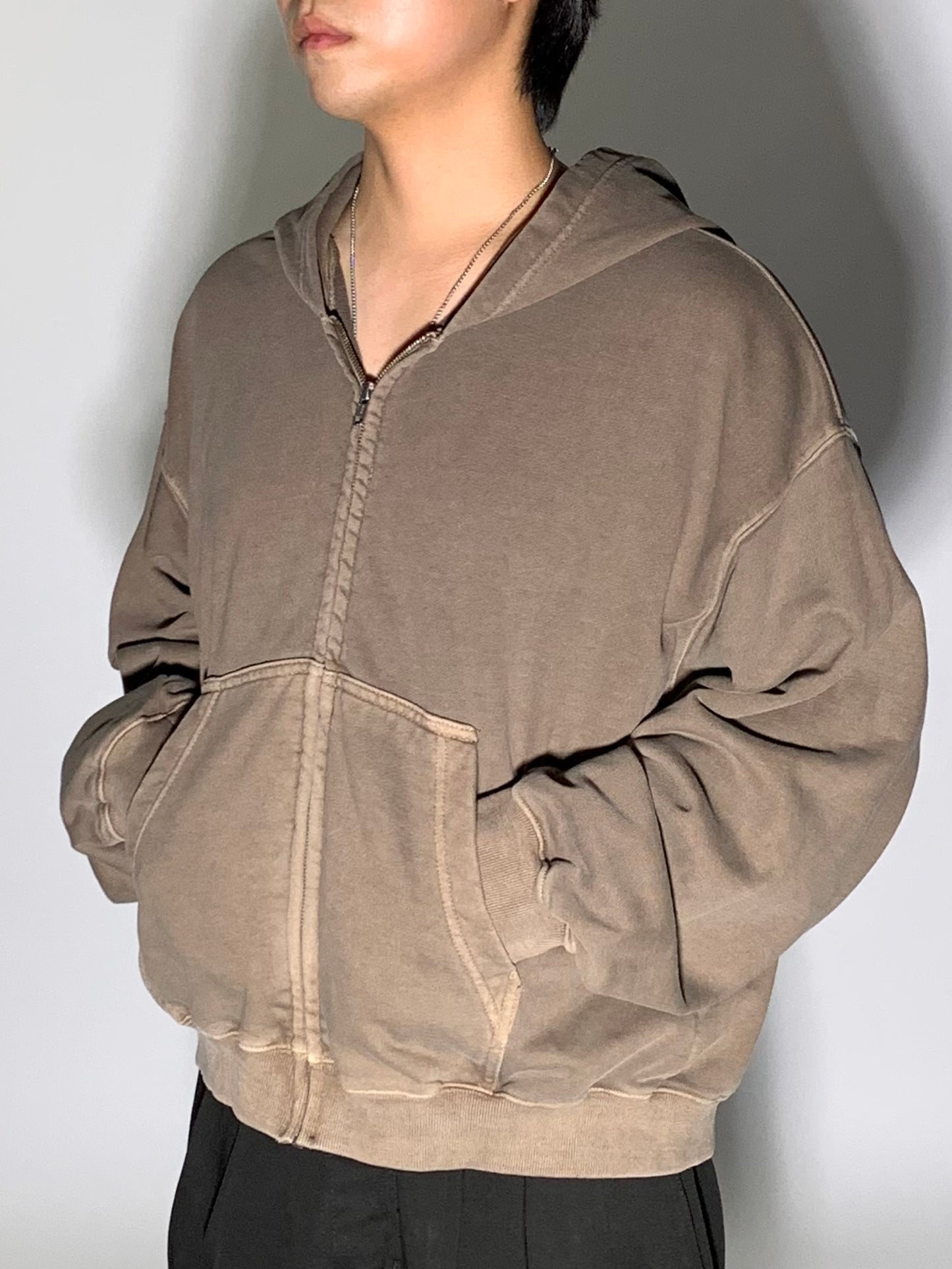 WASHED CROP ZIP UP
