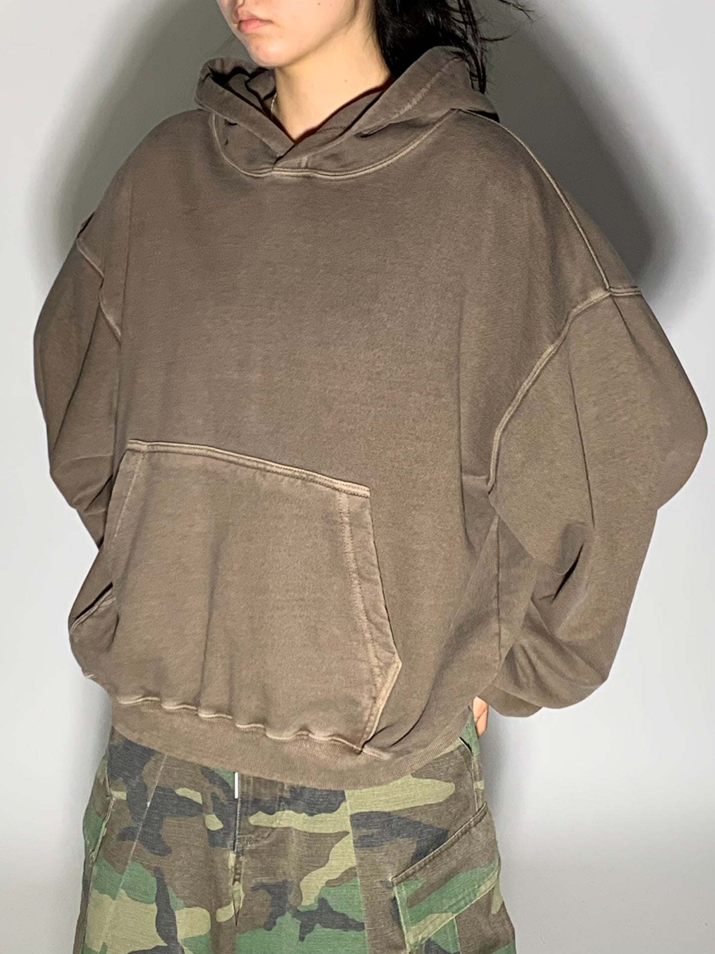 WASHED CROP HOODIE