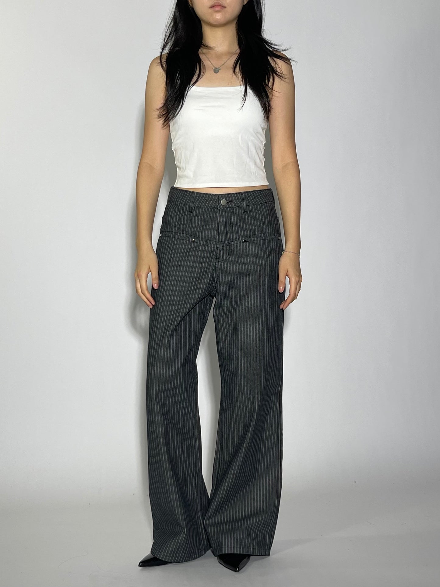 STRIPE SEMI FLARE PANTS