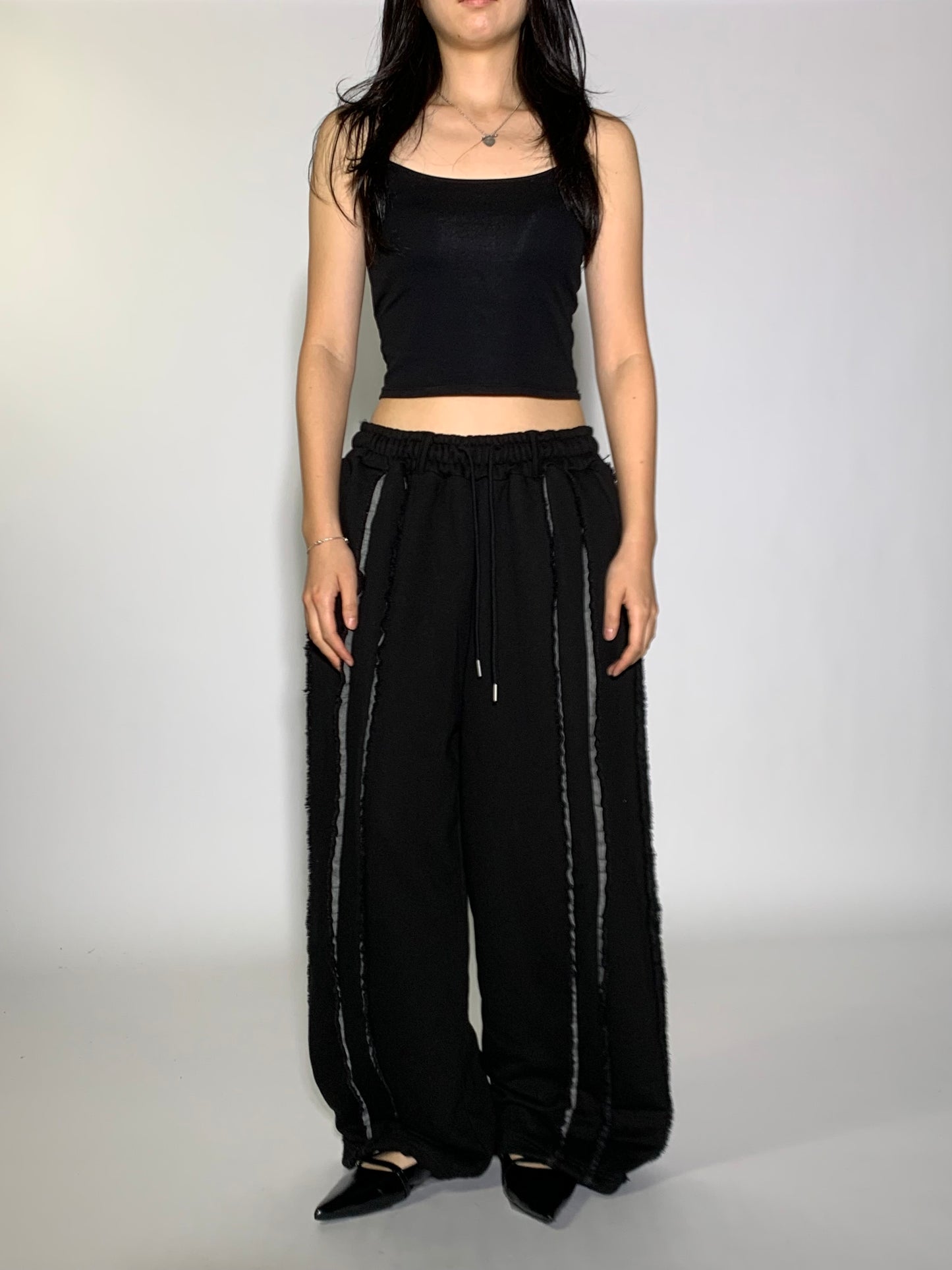 DENIM LAYER SWEATPANTS