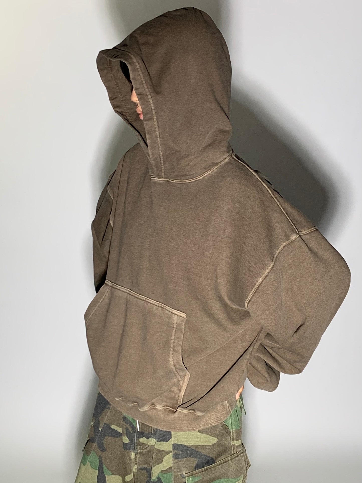 WASHED CROP HOODIE