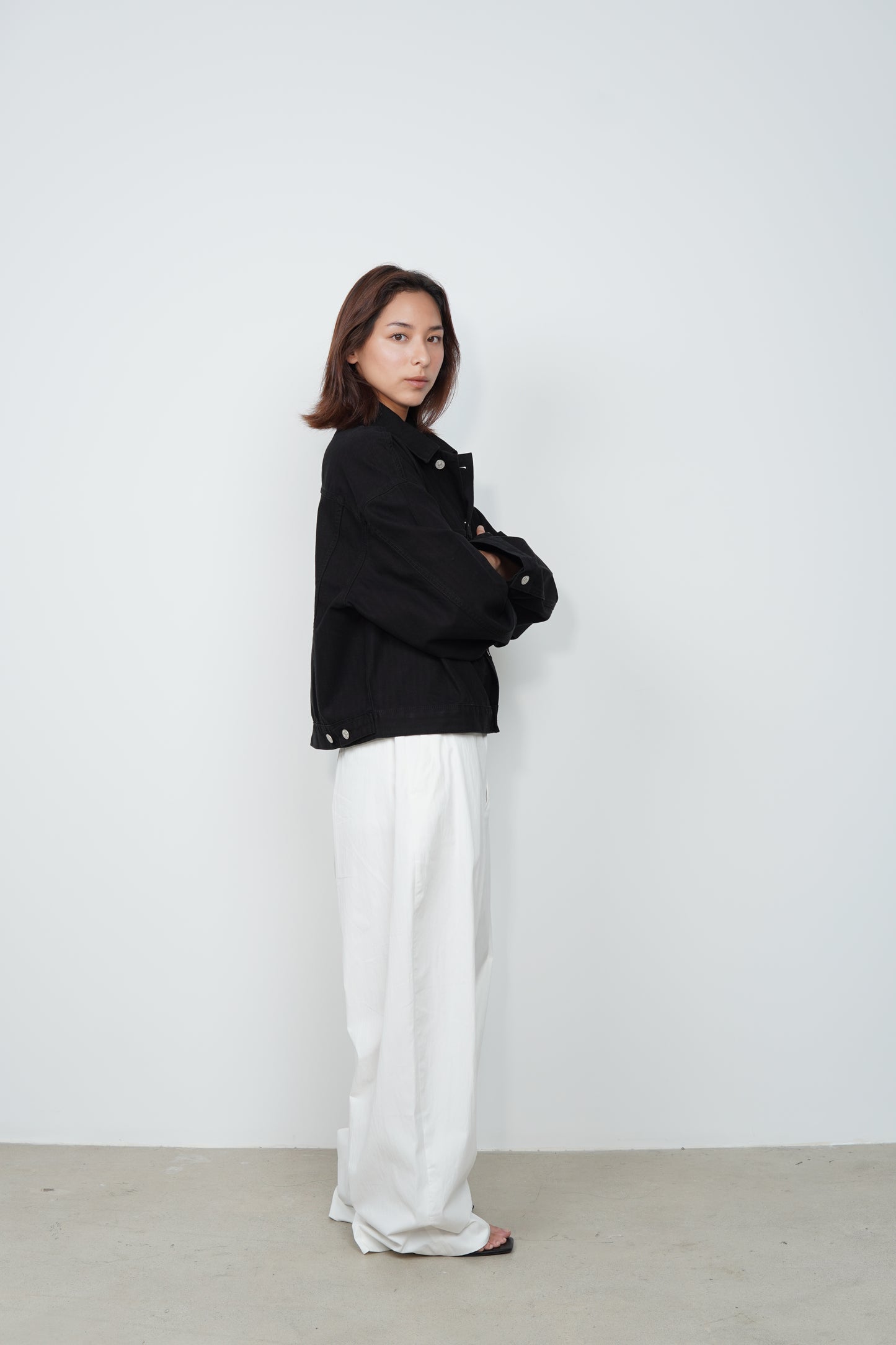 HERRINGBONE CROP JACKET