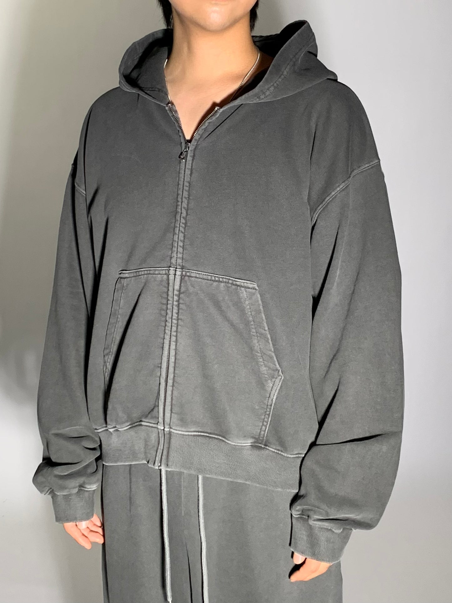 WASHED CROP ZIP UP