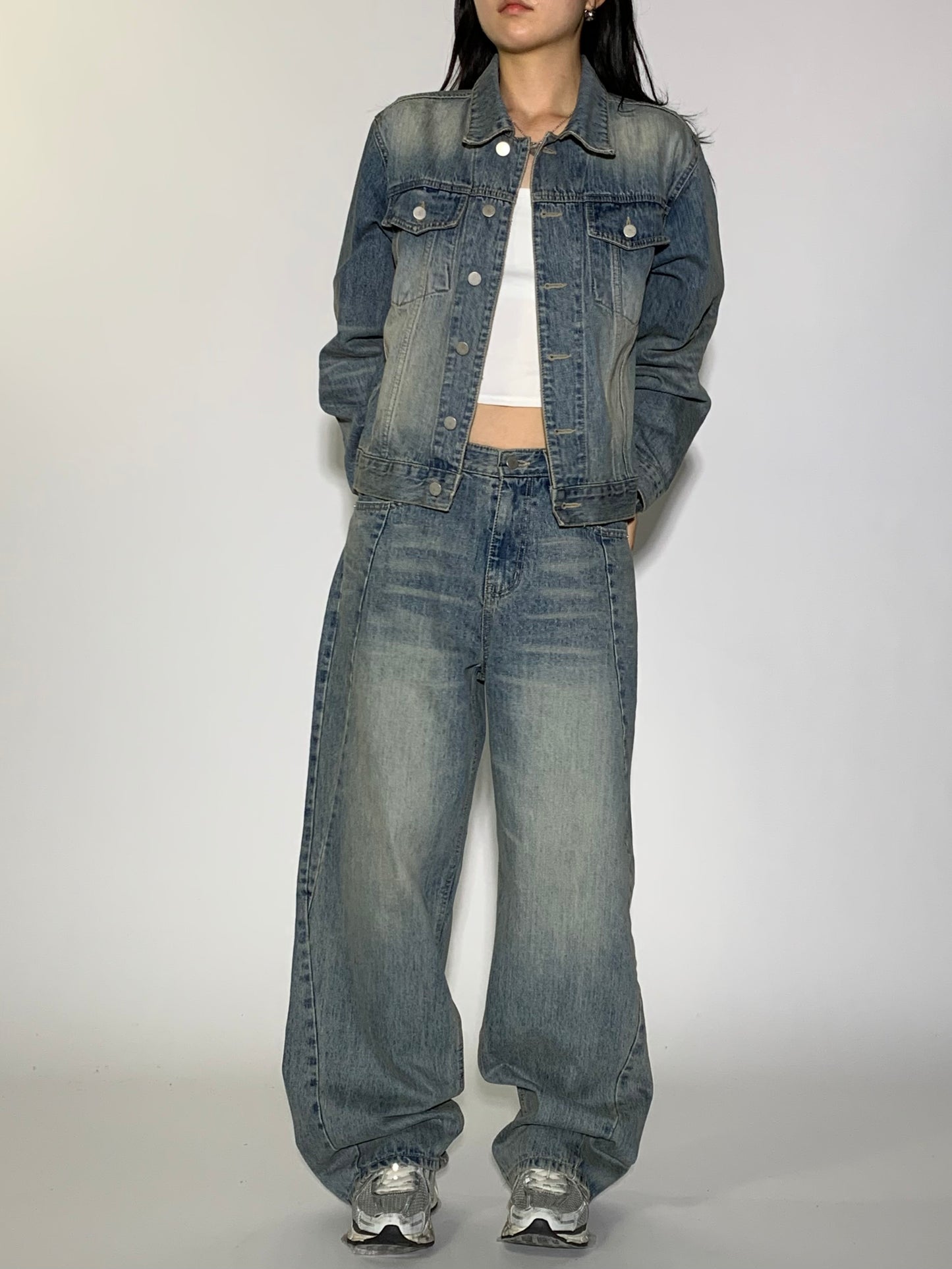 WASHED DENIM SET - JACKET