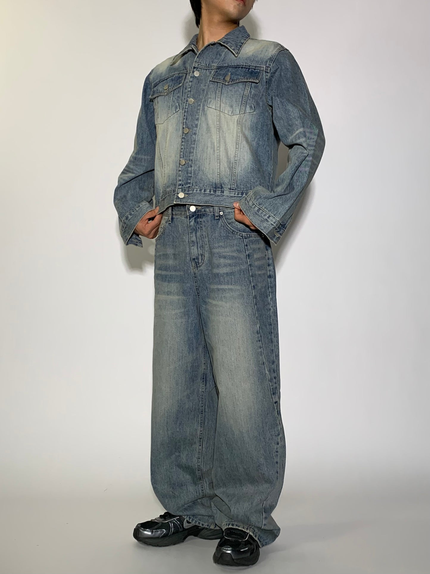WASHED DENIM SET - DENIM