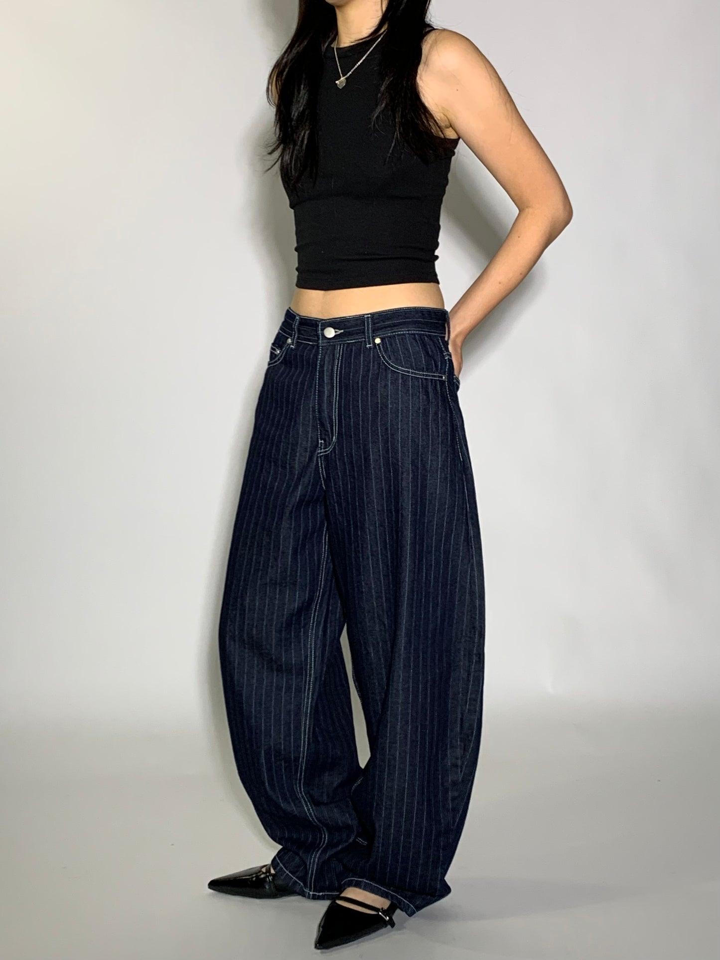 STRIPE DENIM PANTS