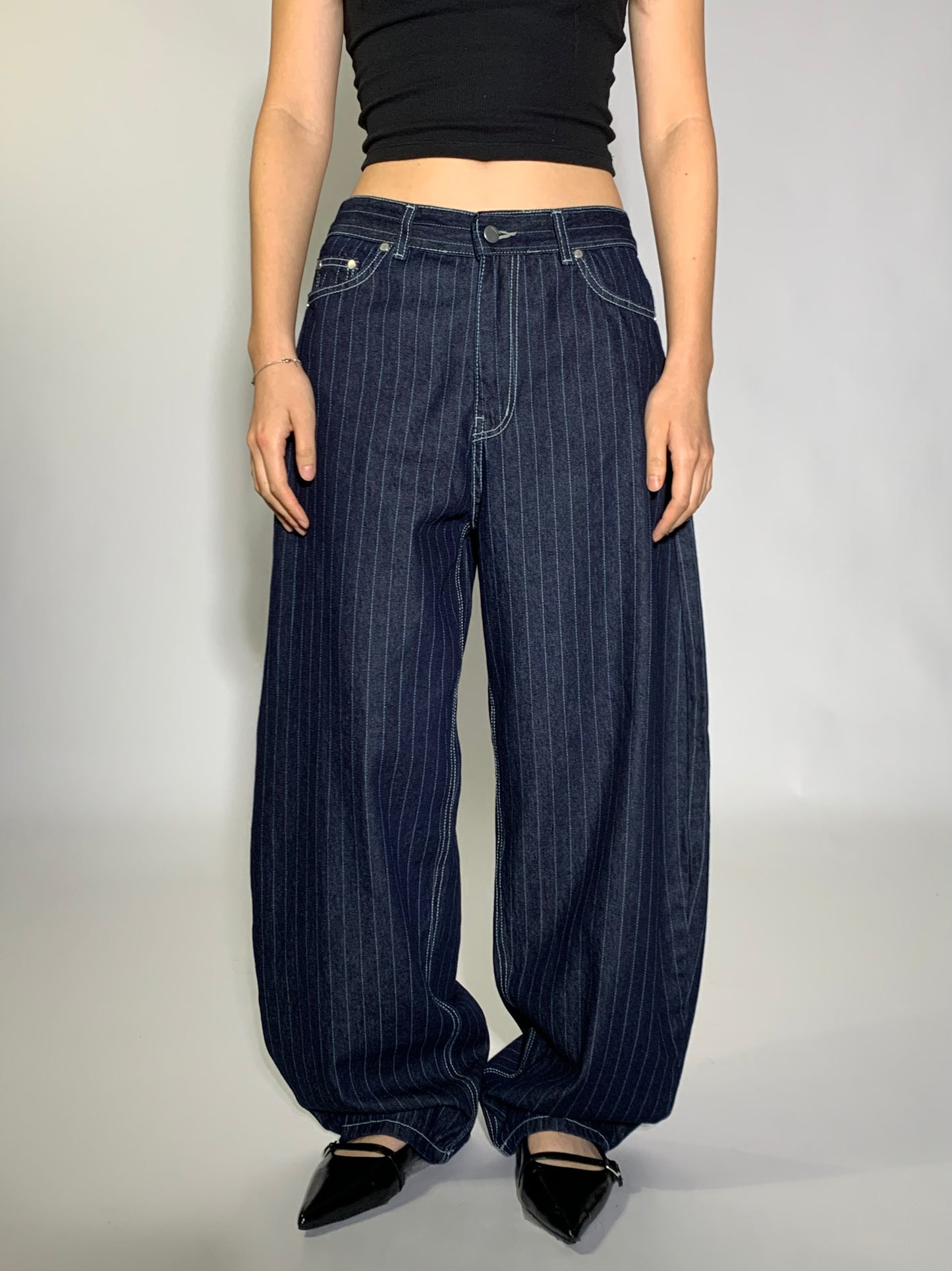 STRIPE DENIM PANTS