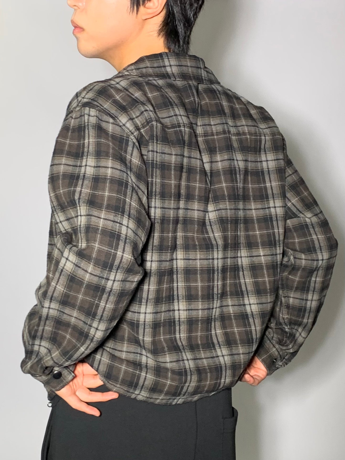 WASHED CROP CHECK JACKET