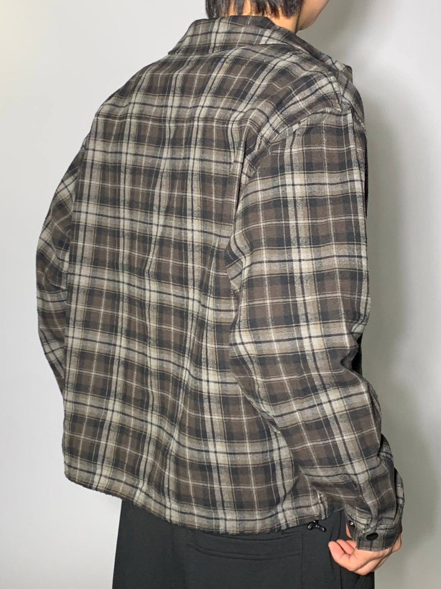 WASHED CROP CHECK JACKET