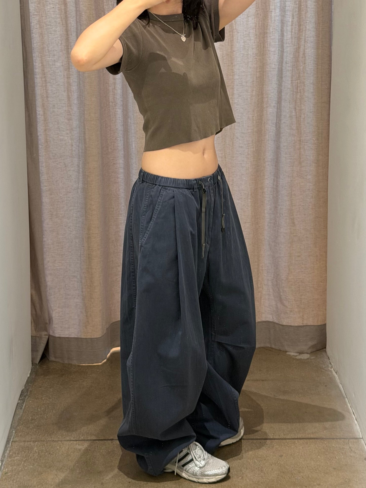 HERRINGBONE BARREL PANTS