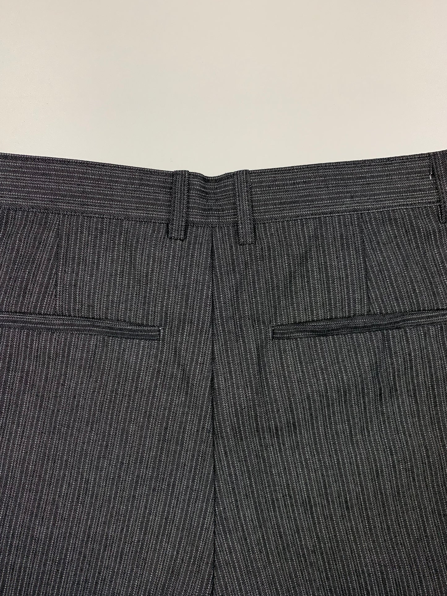 SIDE PLEATED DENIM SLACKS