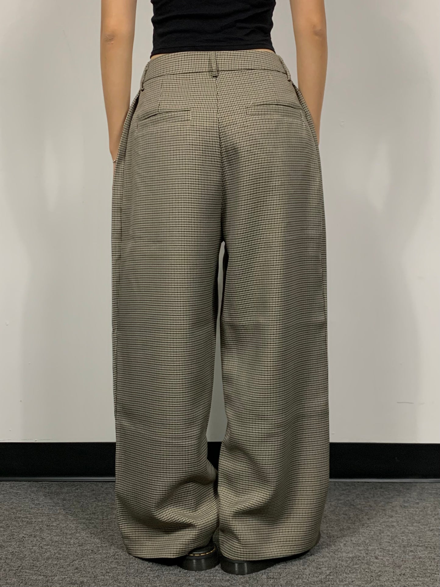 GINGHAM CHECK WIDE SLACKS