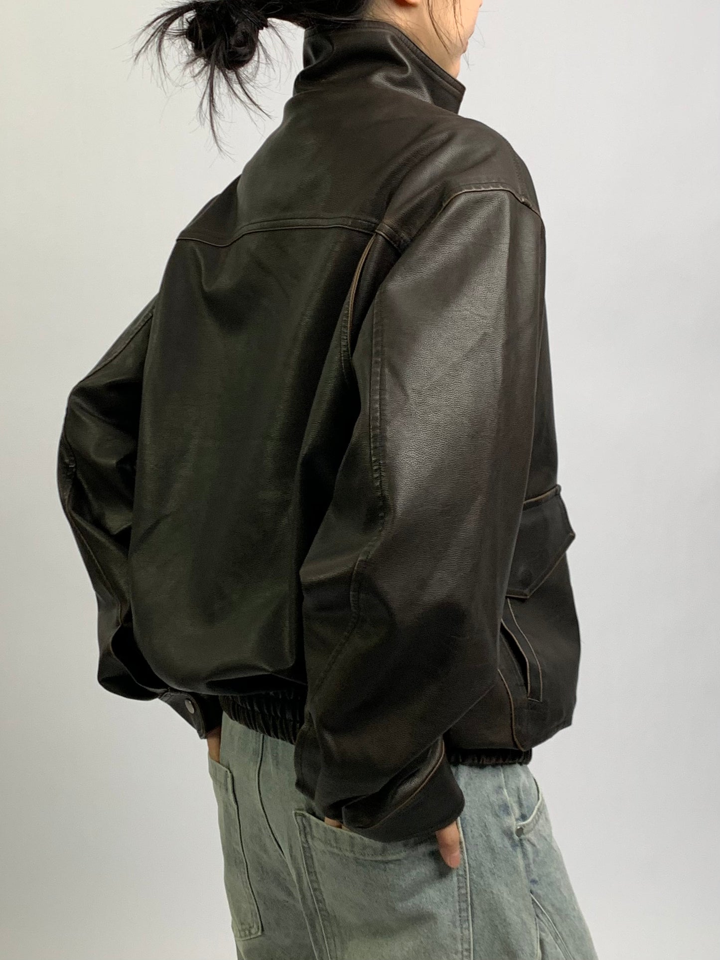OVERSIZED LEATHER BLOUSON