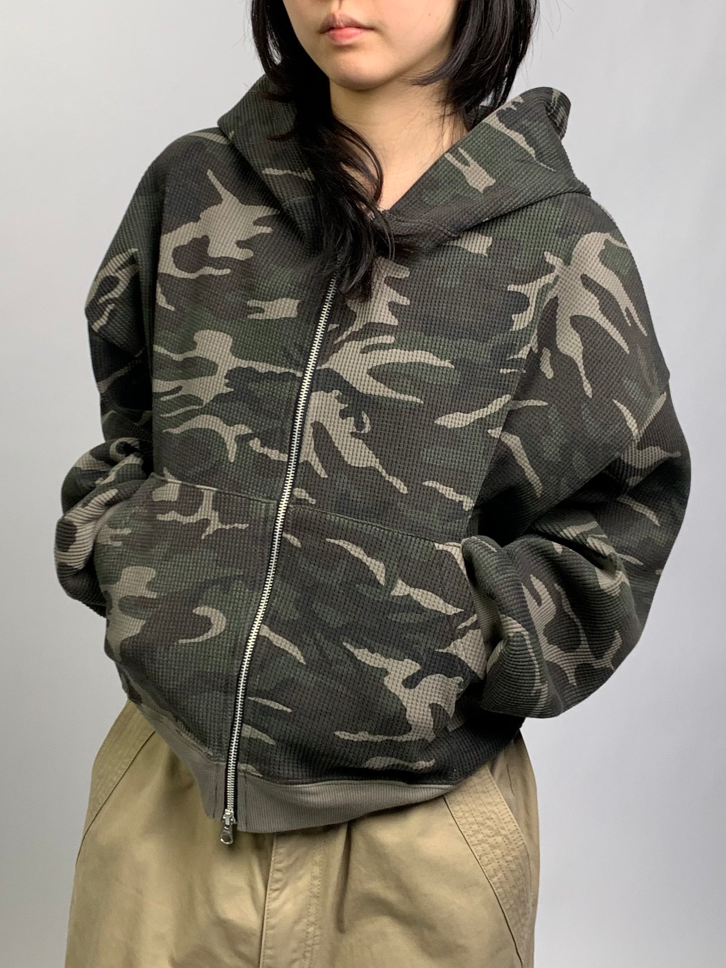 CAMO WAFFLE ZIP UP