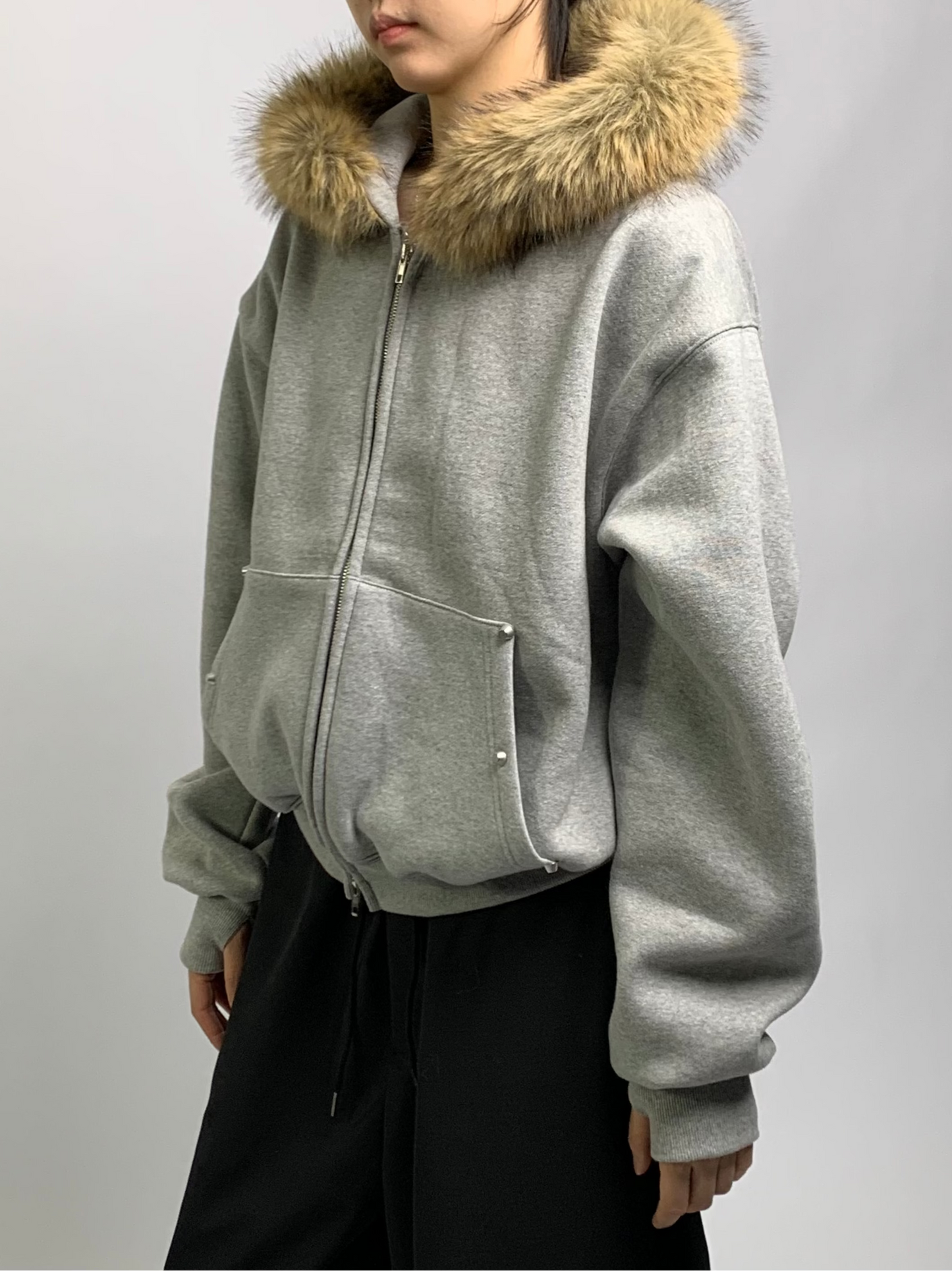 RACCOON CROP ZIP UP