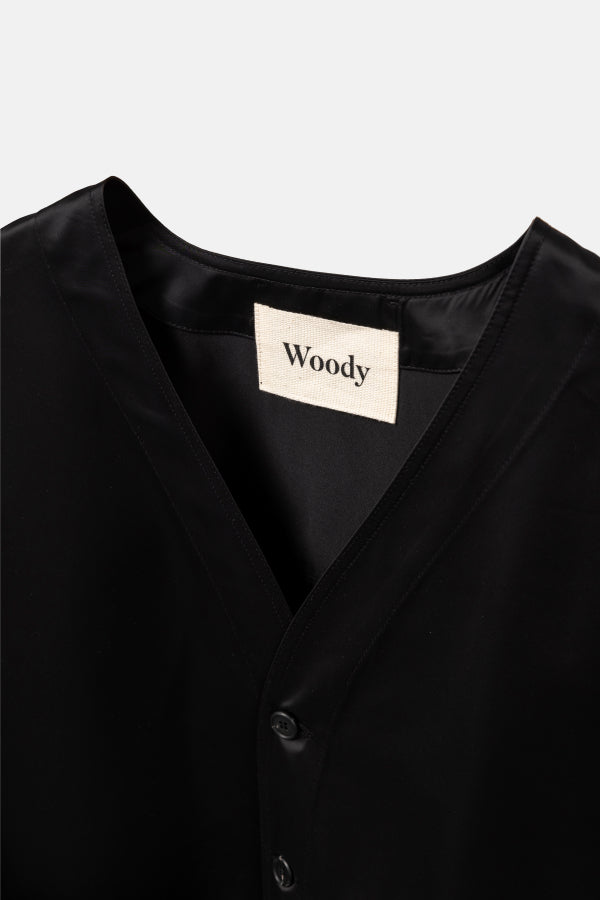 GRS FABRIC COLLARLESS JACKET