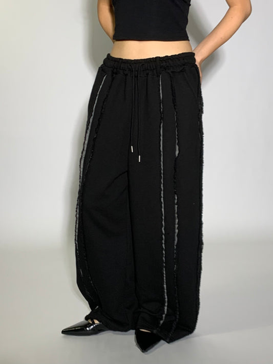 DENIM LAYER SWEATPANTS