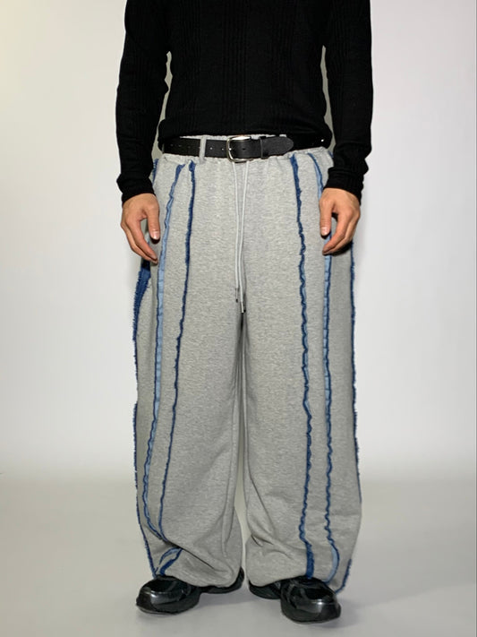 DENIM LAYER SWEATPANTS