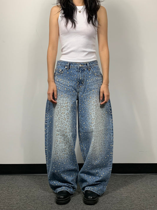 CHEETA PRINT DENIM