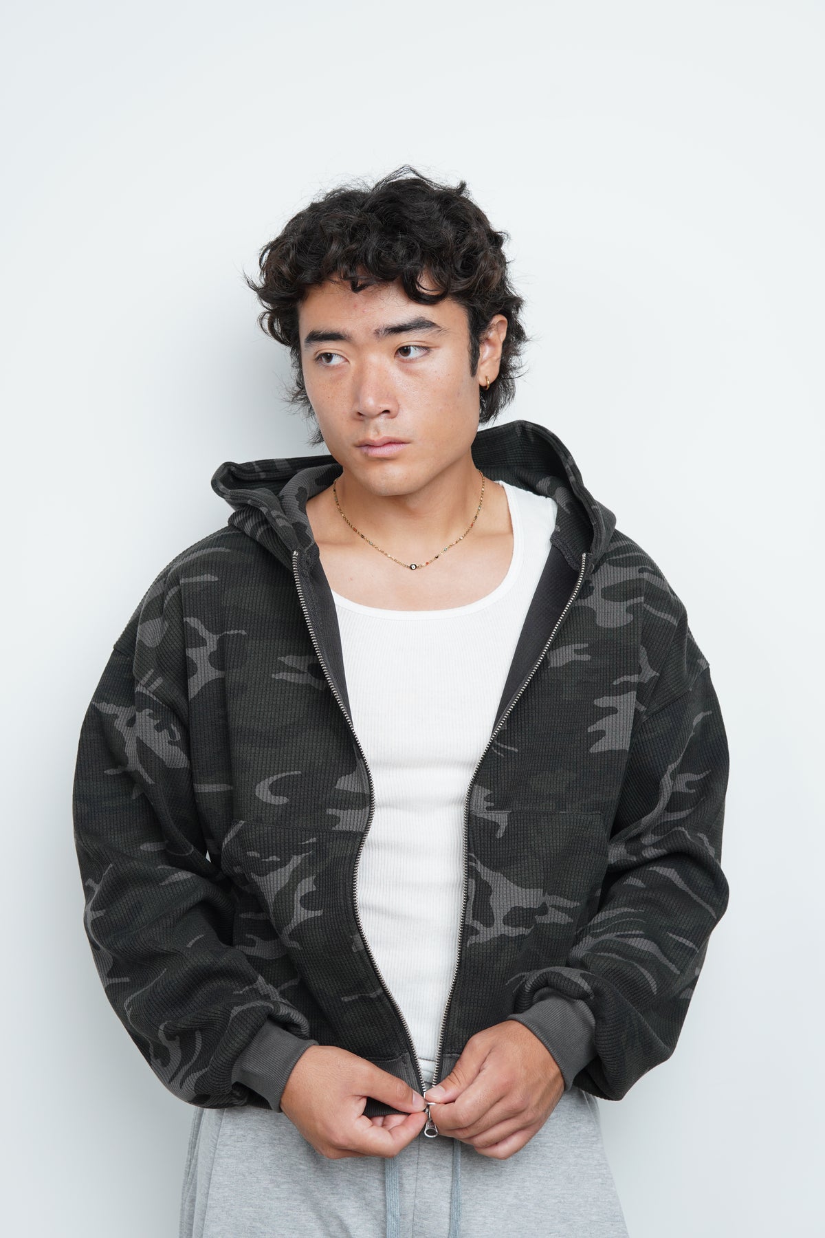 CAMO WAFFLE ZIP UP