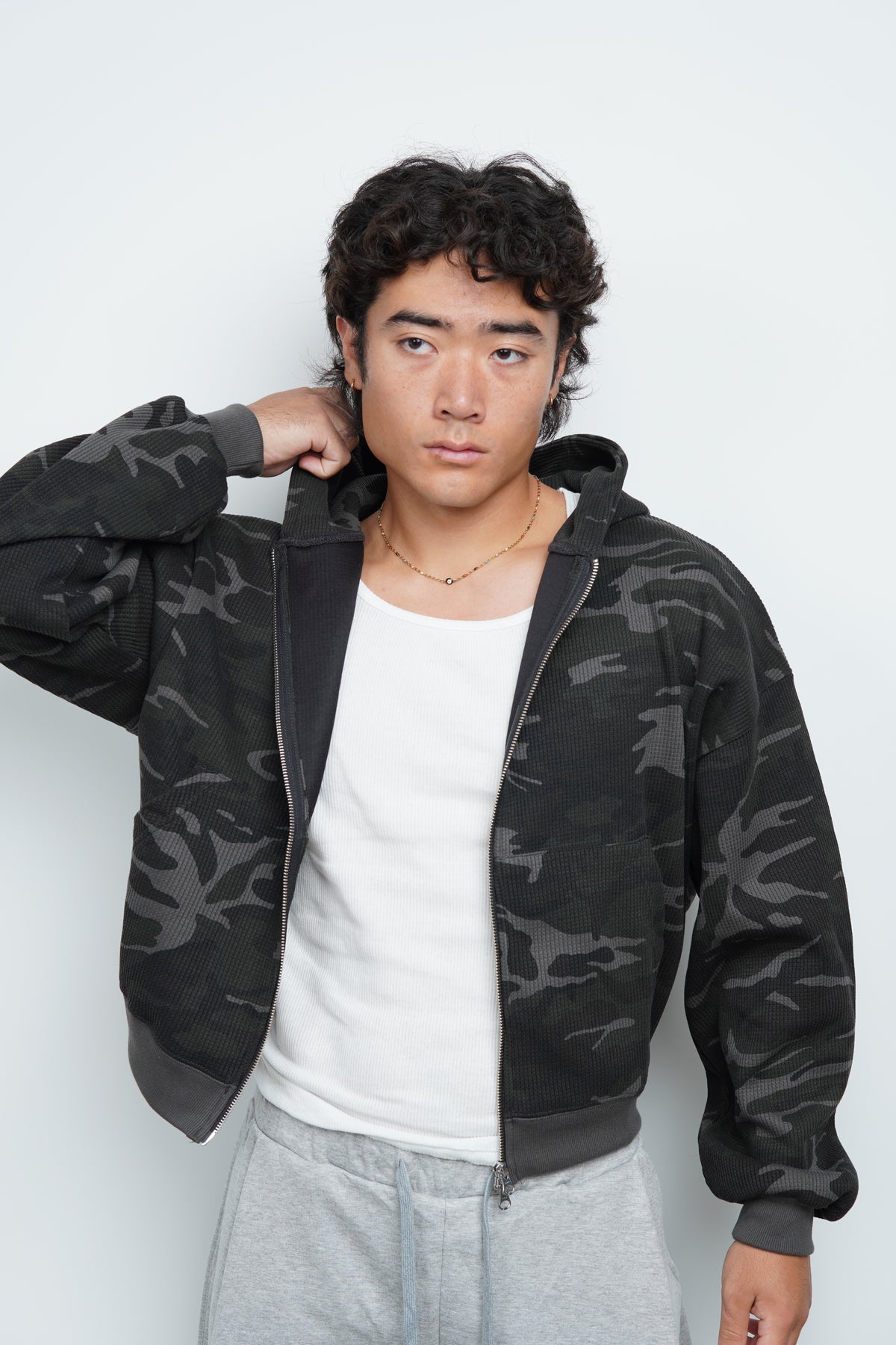 CAMO WAFFLE ZIP UP