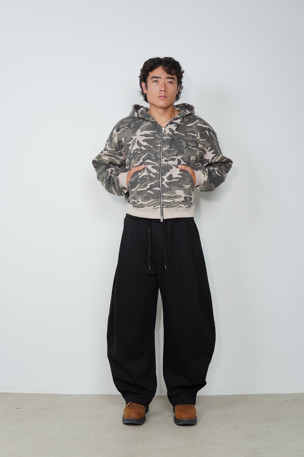 CAMO WAFFLE ZIP UP