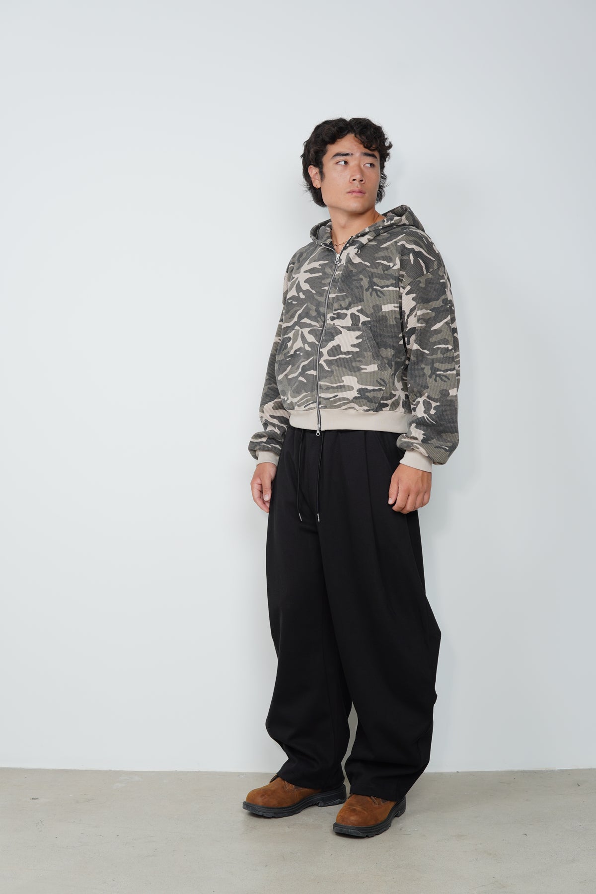 CAMO WAFFLE ZIP UP