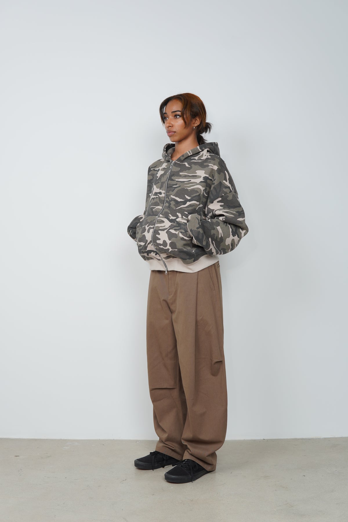 CAMO WAFFLE ZIP UP