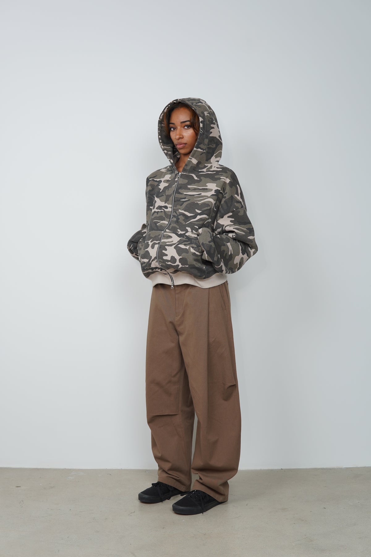 CAMO WAFFLE ZIP UP