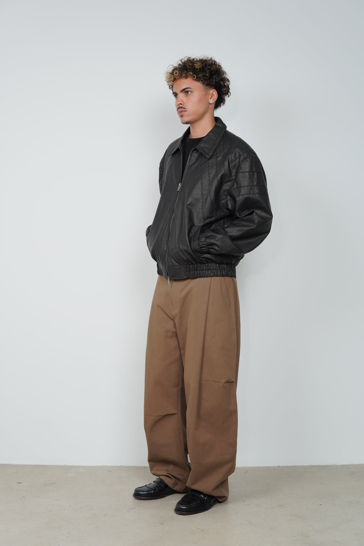 PANEL LEATHER BLOUSON