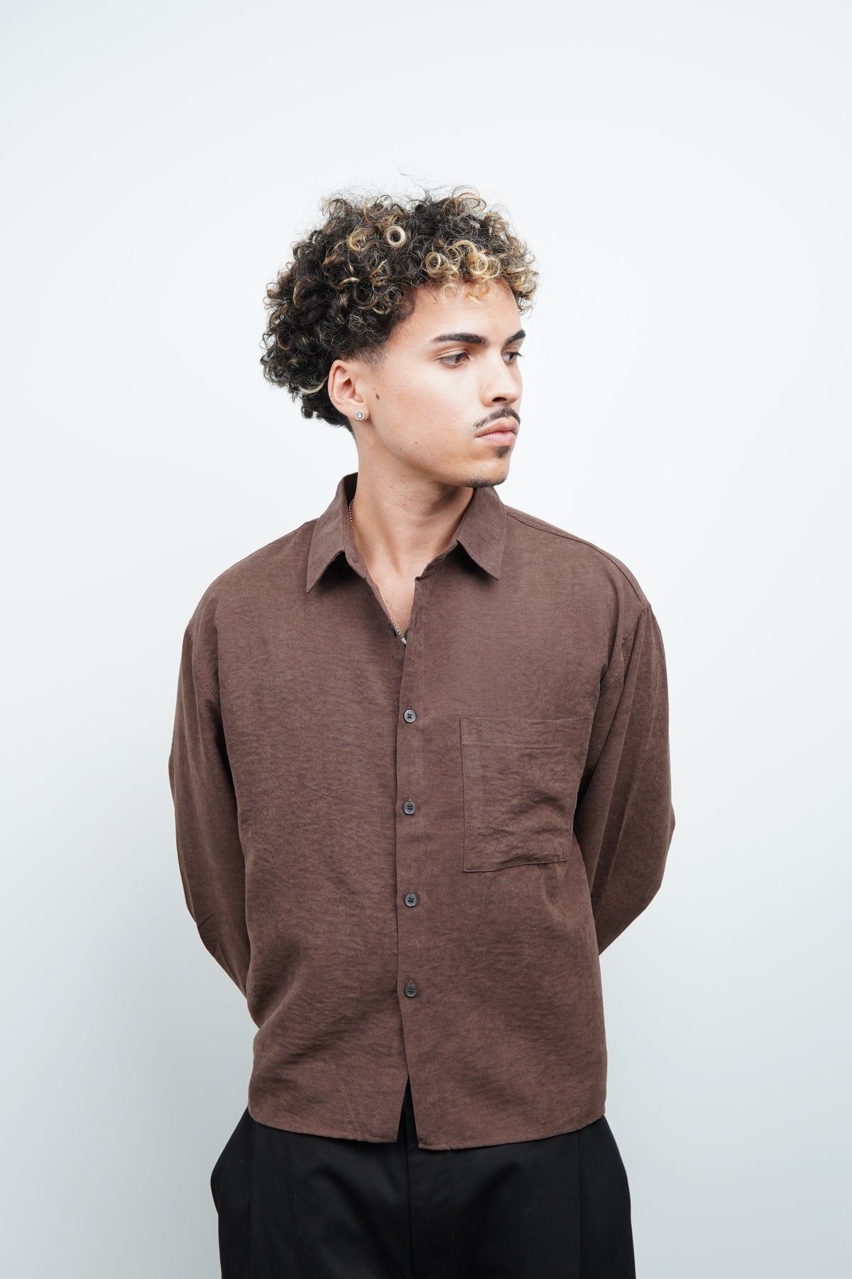 SUEDE CROP SHIRT