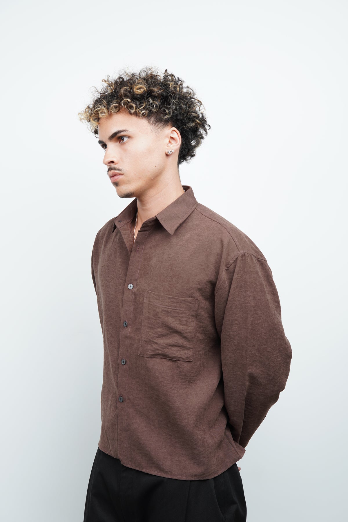 SUEDE CROP SHIRT