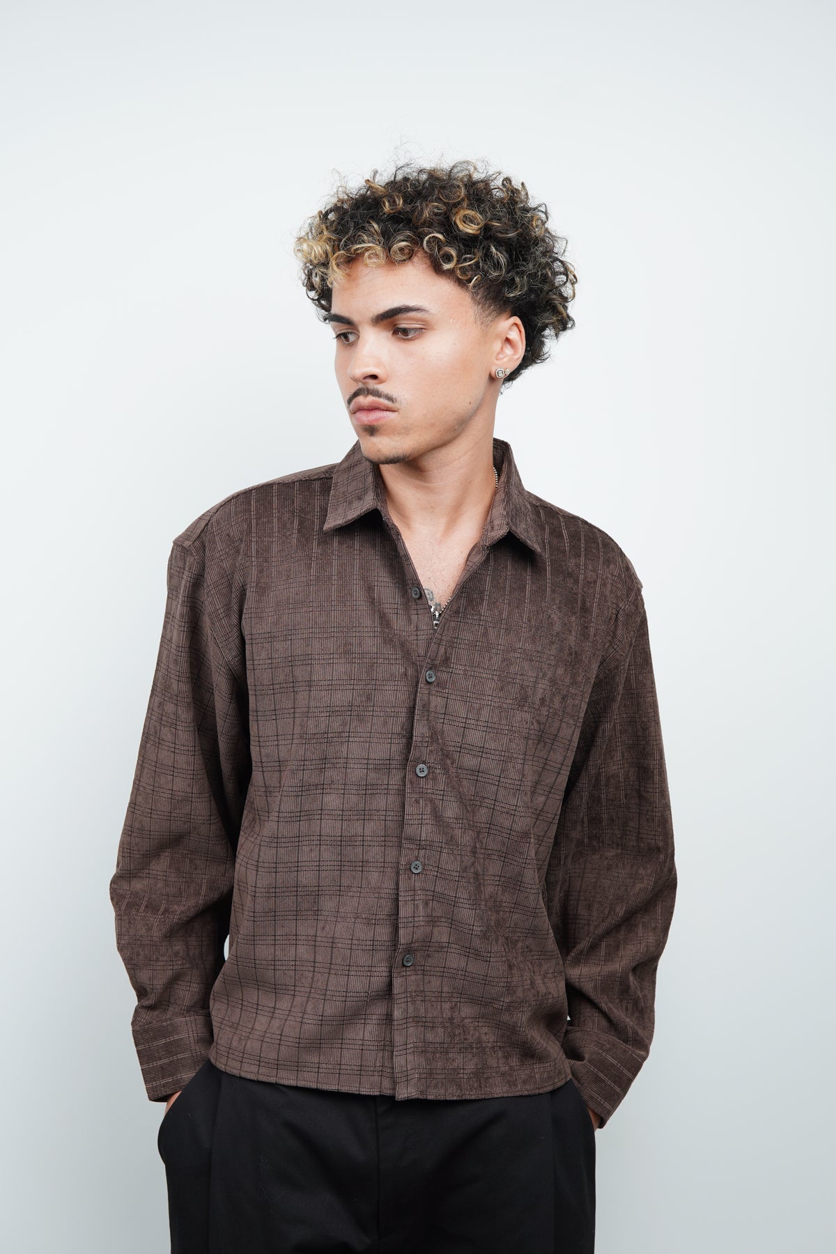 CORDUROY CROP SHIRT