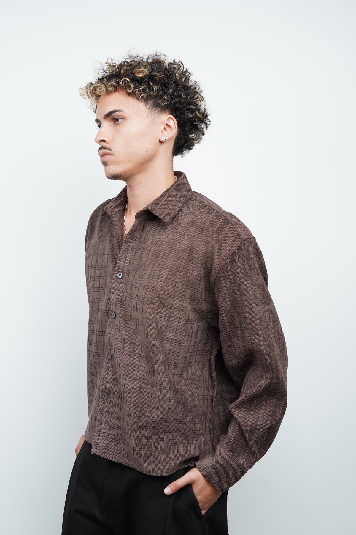 CORDUROY CROP SHIRT