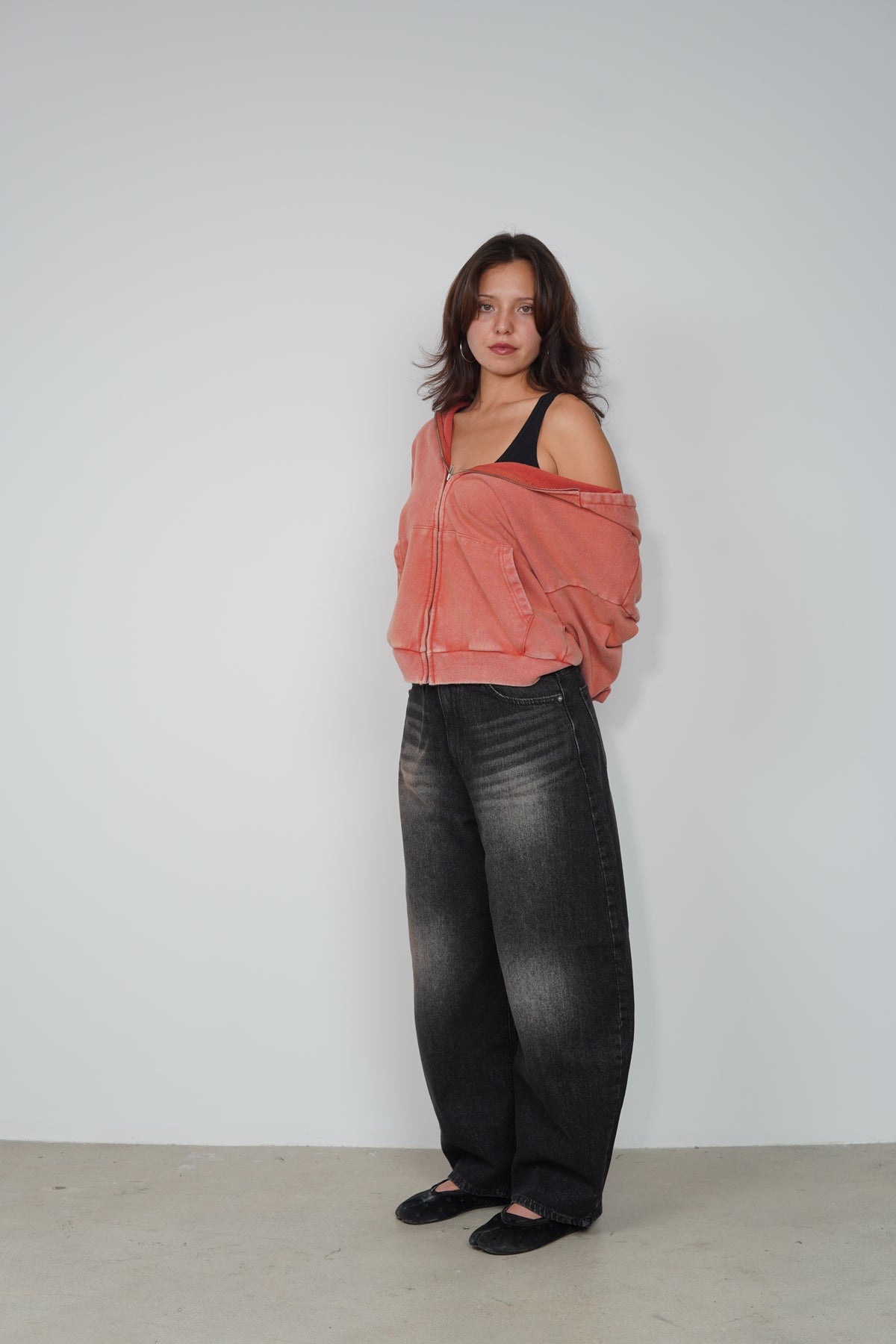 MINERAL WASHED ZIP UP