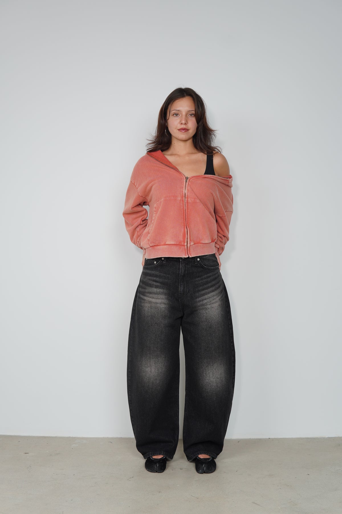 MINERAL WASHED ZIP UP