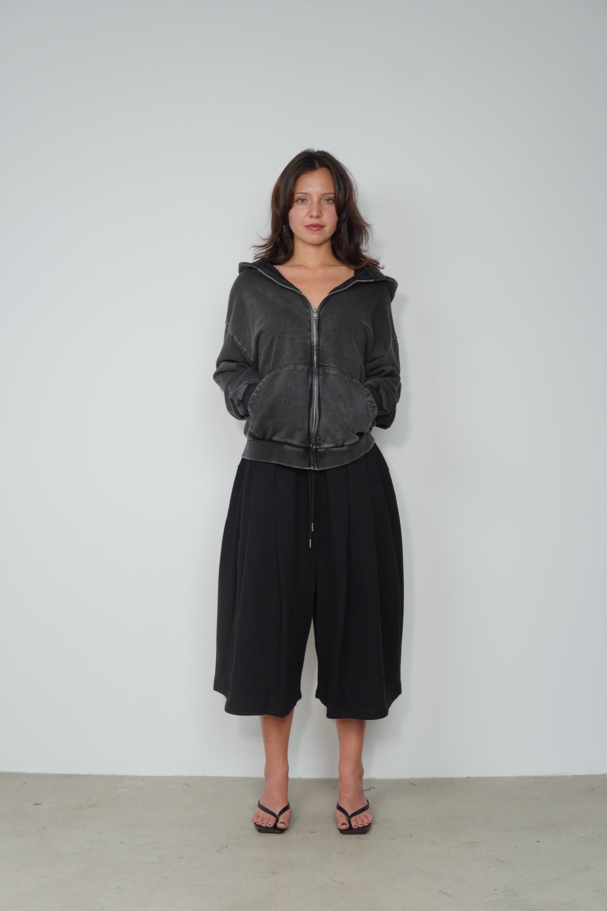 MINERAL WASHED ZIP UP